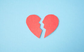 Red,Paper,Broken,Heart,On,Bright,Background.,Divorce,,Parting,,Therapy,