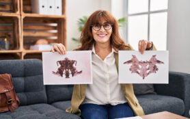 Middle,Age,Hispanic,Woman,Working,With,Rorschach,Test,At,Psychology