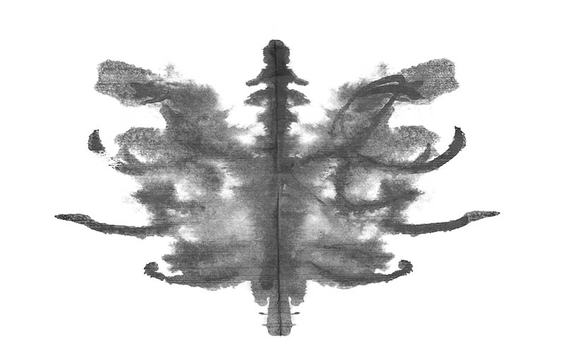 Photo,Rorschach,Inkblot,Test,Isolated,On,White,Background
