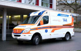 Lucerne,,Switzerland, ,January,2021:,White,Ambulance,Car,Driving,Through