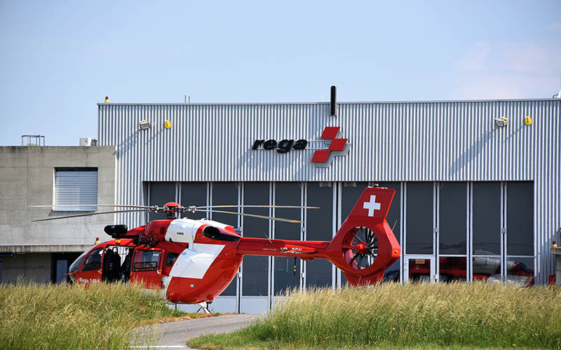Lausanne,,Switzerland, ,06,12,2023:,Rega,Helicopter,Base