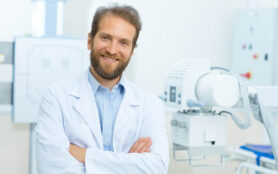 Portrait,Of,A,Cheerful,Mature,Male,Doctor,In,A,White