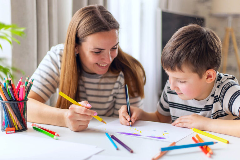 Mother,And,Her,Son,Drawing,Together