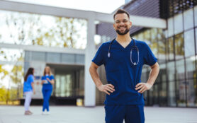 Medical,Professional,Working,In,A,Hospital.,He,Is,Dressed,In